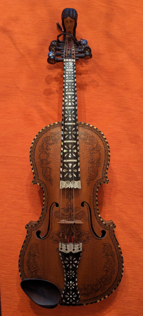 intricately decorated violin