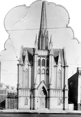 Drawing of church building